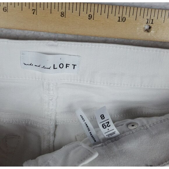 LOFT Modern Skinny Crop Jeans Women's Size 29 / 8 White New With Tag - Picture 5 of 10